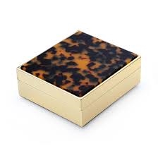 4" Faux Tortoise Gold Box by Addison Ross