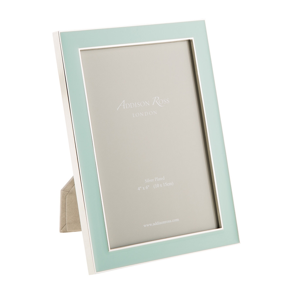 4x6 White Enamel Silver Plated Picture Frame