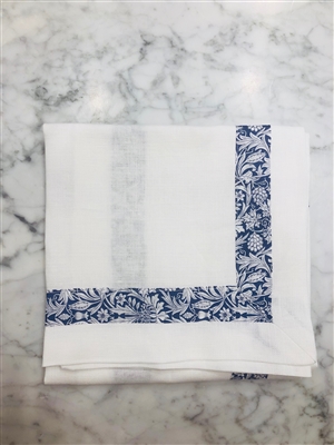 Mortimer Liberty on White Linen Napkin byJulian Mejia Design