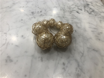 Variegated Gold Ball Napkin Ring byJulian Mejia Design