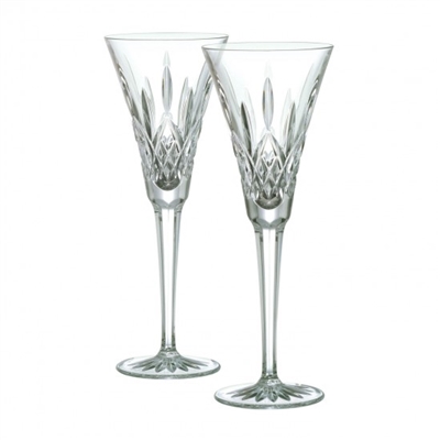 Lismore Pair of Classic Flutes by Waterford Crystal