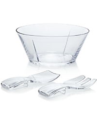 Clear Salad Bowl with Servers by Mario Luca Giusti