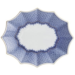 Blue Lace Large Fluted Tray by Mottahedeh