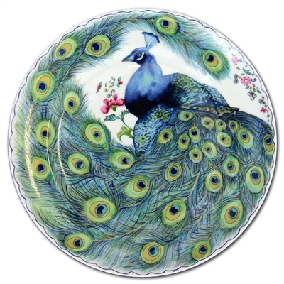 Peacock Dessert Plate by Mottahedeh