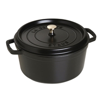 Cast Iron 7-qt Round Cocotte Matte Black by Staub