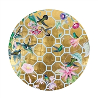 Hummingbird Trellis Round Placemat - Caspari