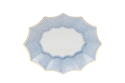 Cornflower Lace Large Fluted Tray by Mottahedeh