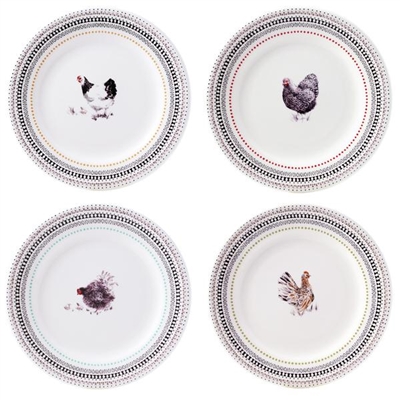 Coquettes Dessert Plates (Set of 4) by Gien France