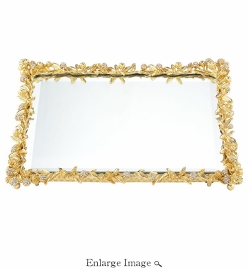Olivia Riegel - Gold Cornelia Beveled Mirror Tray