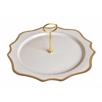 Antique White with Gold Charger Plate Tray by Anna Weatherley