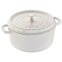 Cast Iron 7-qt Round Cocotte - White by Staub