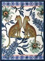 Lovebird Leopards Tanzanite Tea Towel by Ardmore