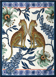 Lovebird Leopards Tanzanite Tea Towel by Ardmore