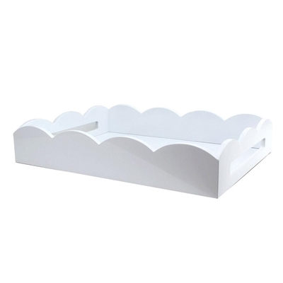 Small Scalloped White Tray by Addison Ross