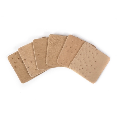 Cream Ostrich Leather Coasters by Ngala Trading Co.