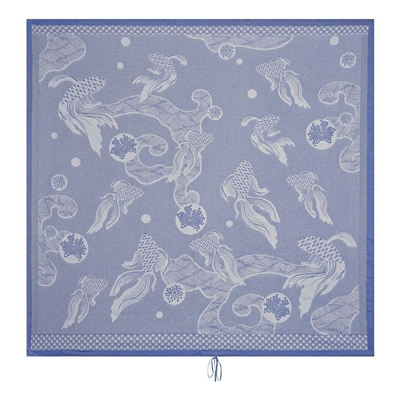 Beach Towel Oceanique Blue by Le Jacquard Francais