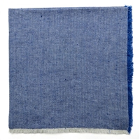 Herringbone Fringe Napkin Blue by Deborah Rhodes