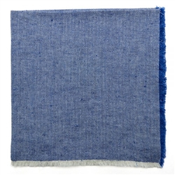 Herringbone Fringe Napkin Blue by Deborah Rhodes