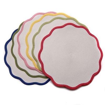 16" Border Scallop Placemat by Deborah Rhodes