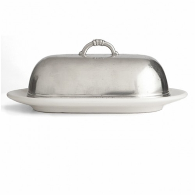 Arte Italica - Tuscan Butter Dish with Pewter Lid