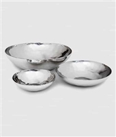 Luna Hand Hammered Stainless Round Bowls 12" by Mary Jurek Design