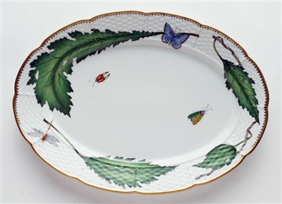 Green Leaf Oval Platter by Anna Weatherley