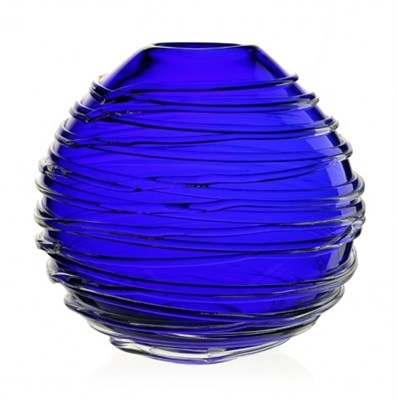 Miranda Ocean Blue Globe Vase 9" by William Yeoward Studio