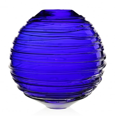 Miranda Ocean Blue Globe Vase 11" by William Yeoward Studio