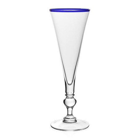 Siena Champagne Flute Blue by William Yeoward Crystal