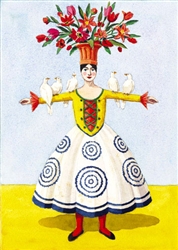 Flower Lady with Doves