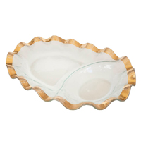 Annieglass - Ruffle Oval Chip & Dip