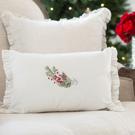 Arte Italica - Natale Sprig Velvet Decor Pillow