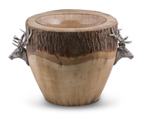 Natural Log Elk Ice Bucket by Vagabond House