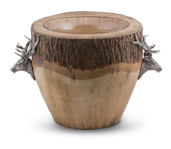 Natural Log Elk Ice Bucket by Vagabond House