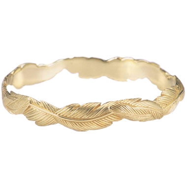 Narrow Feather Bangle in Sterling Silver by Grainger McKoy