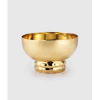 Helios Gold Tone Bowl w Footrim 6" x 3.75" by Mary Jurek Design