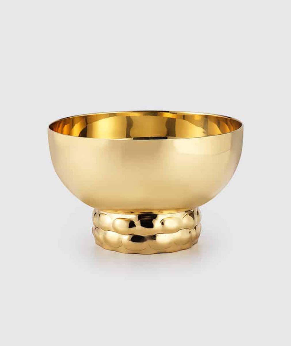 Helios Gold Tone Bowl w Footrim 6 x 3.75 by Mary Jurek Design
