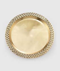 Helios Gold Tone Large Round Serving Tray 17" D by Mary Jurek Design