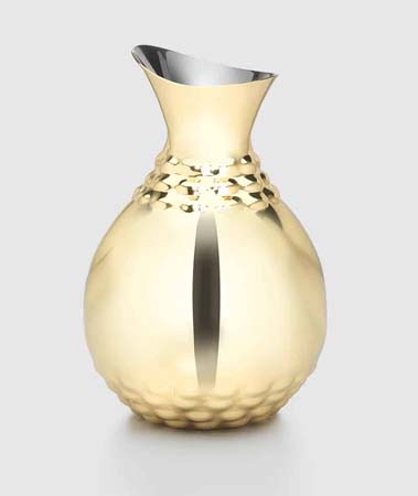 Helios Gold Tone Water Carafe 9.5" H by Mary Jurek Design