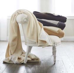 Reversible Plush White & Creme Cotton Blanket by Scandia Home
