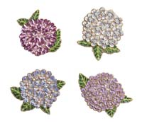 Hydrangea Drink Coasters in Multi, Set of 4 in a Gift Bag by Kim Seybert