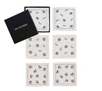 Bohemia Cocktail Napkins in White & Multi, Set of 6 in a Gift Box by Kim Seybert