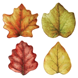 Forest Walk Leaf Party Plates Set of Four by Juliska