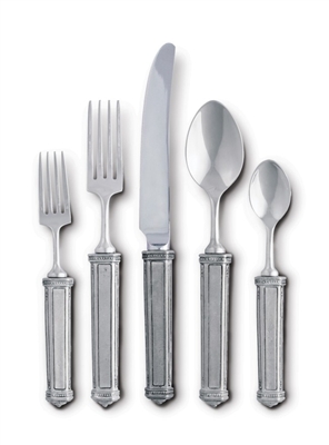 Leaf Pewter Handle 5-Piece Flatware Set by Vagabond House