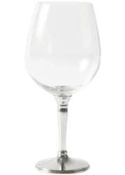 Classic Bordeaux Wine Glass with Pewter Stem by Vagabond House