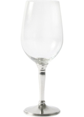 Classic White Wine Glass with Pewter Stem by Vagabond House