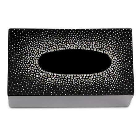 Dappled Tissue Box Black by Bunny Williams Home