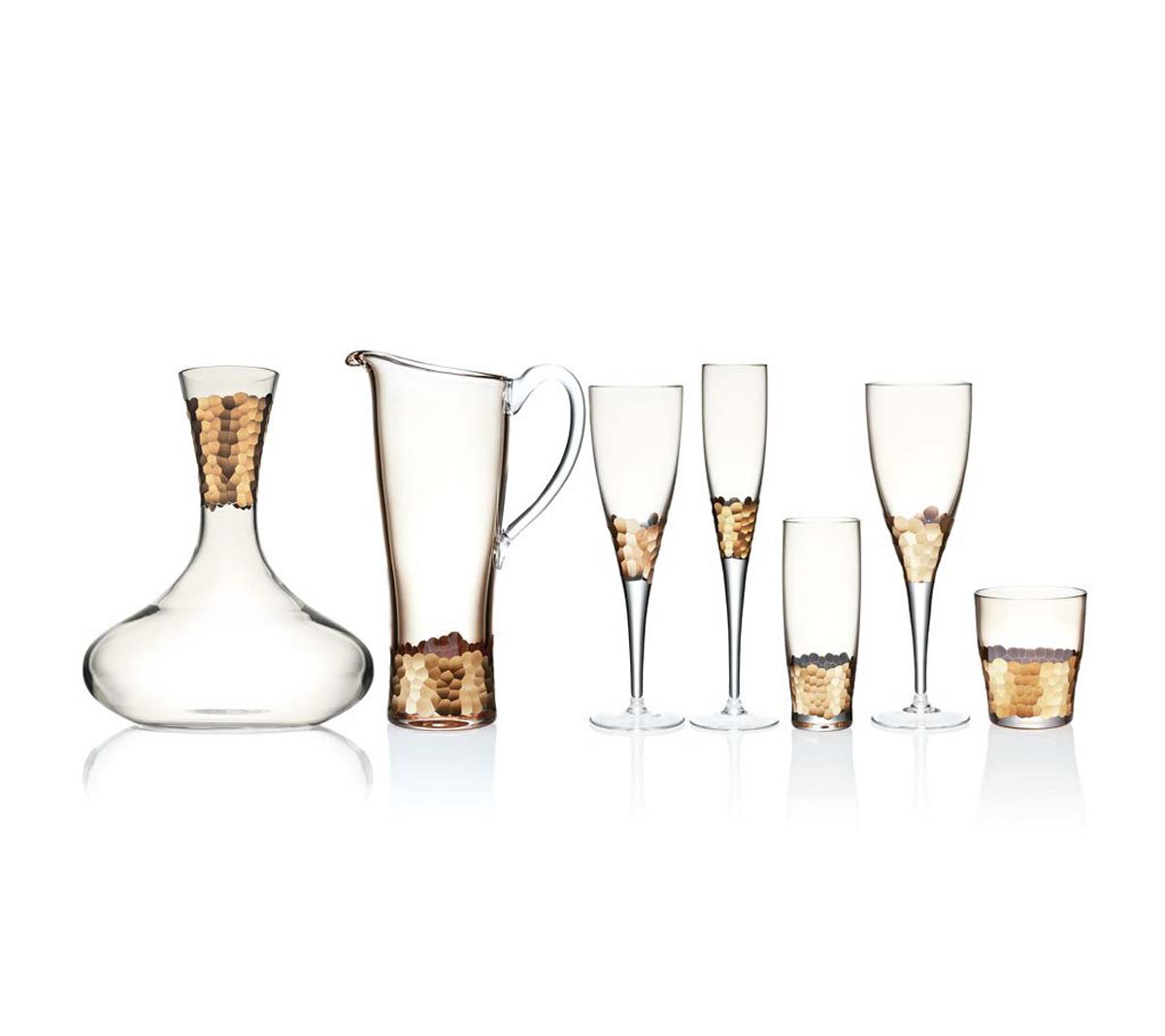 Crystal Champagne Glass Set (6), Leaf Pattern – Peyton Kane Home