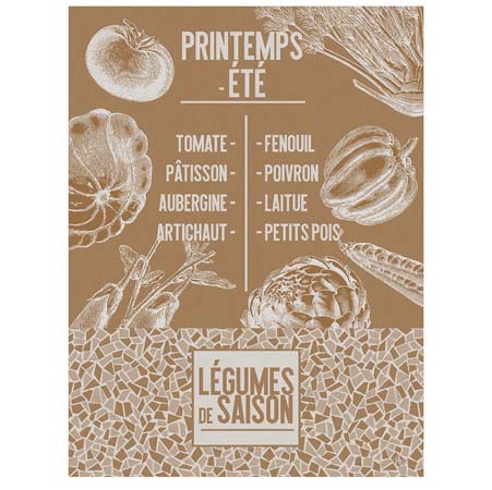 De Saison Legumes Pe Tea Towels (Pair) 24" x 31" by Le Jacquard Francais