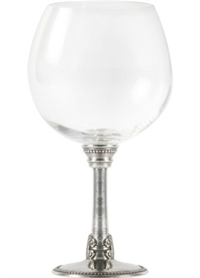 Medici Pewter Stem Burgundy Glass by Vagabond House